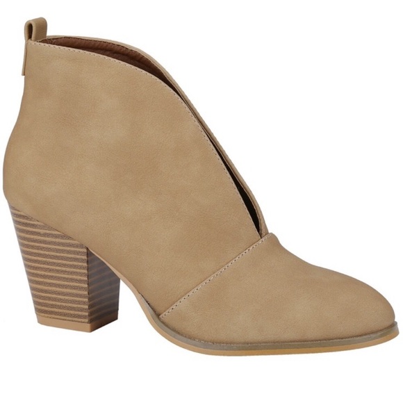 Weeboo V-Cut Block Heel Bootie Wheat Size 8.5 8 - Picture 3 of 16